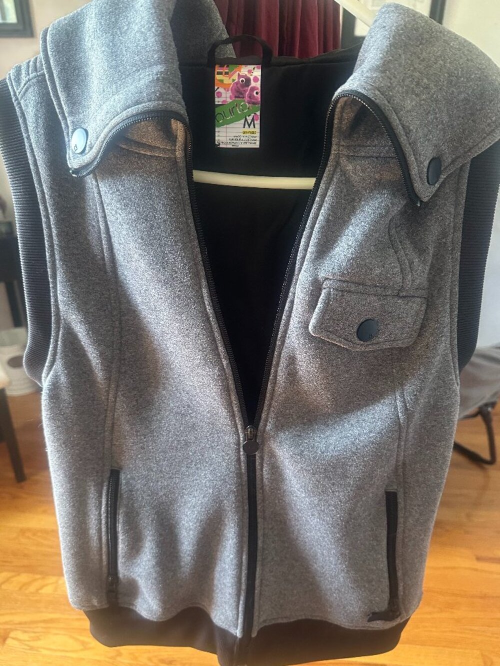 BURTON Women's Ho CHi Minh Gray Dryride Hooded Vest Size Medium